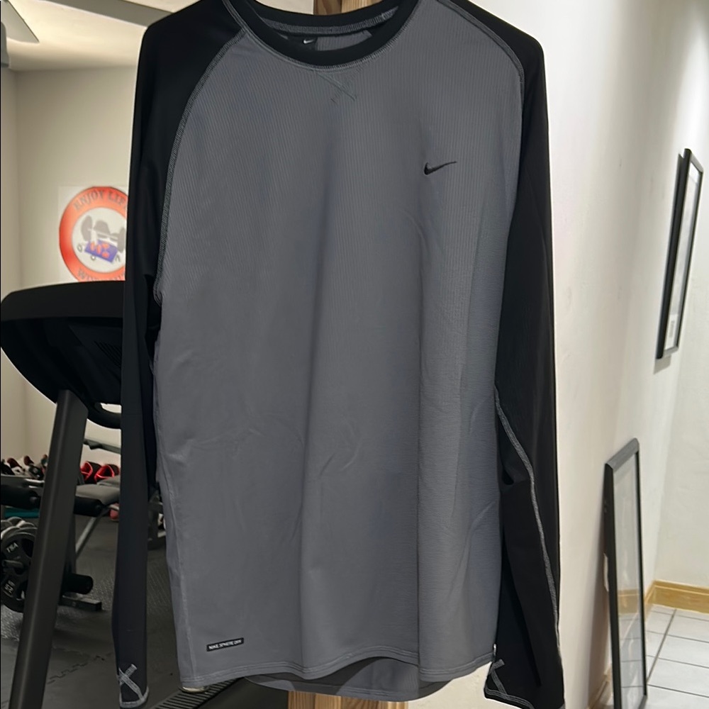 Nike Black and Gray Long Sleeve Shirt